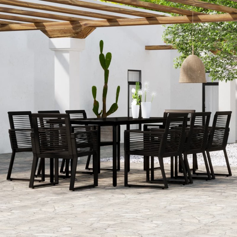 vidaXL 9-tlg. Garten-Essgruppe Schwarz vidaXL 9-tlg. Garten-Essgruppe Schwarz