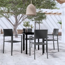vidaXL 5-tlg. Garten-Essgruppe Schwarz