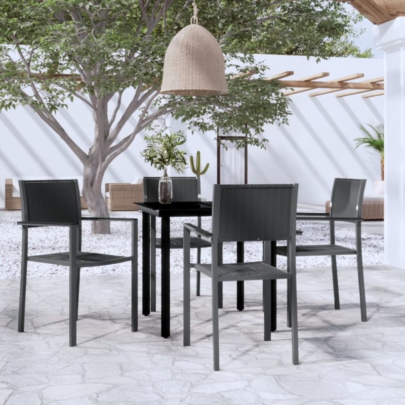 vidaXL 5-tlg. Garten-Essgruppe Schwarz vidaXL 5-tlg. Garten-Essgruppe Schwarz