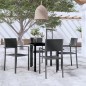vidaXL 5-tlg. Garten-Essgruppe Schwarz vidaXL 5-tlg. Garten-Essgruppe Schwarz