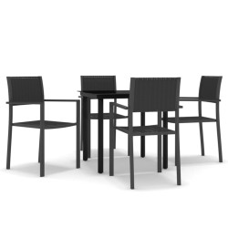 vidaXL 5-tlg. Garten-Essgruppe Schwarz