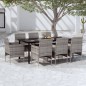 vidaXL 9-tlg. Garten-Essgruppe mit Kissen Grau und Schwarz vidaXL 9-tlg. Garten-Essgruppe mit Kissen Grau und Schwarz