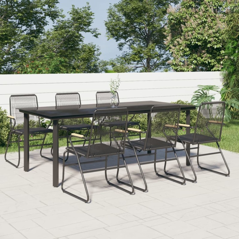 vidaXL 7-tlg. Garten-Essgruppe Schwarz PVC-Rattan vidaXL 7-tlg. Garten-Essgruppe Schwarz PVC-Rattan