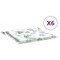 Sitzkissen 6 Stk. Blattmuster 50x50x3 cm Stoff Sitzkissen 6 Stk. Blattmuster 50x50x3 cm Stoff