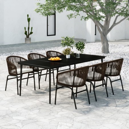 vidaXL 7-tlg. Garten-Essgruppe Braun