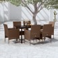 vidaXL 7-tlg. Garten-Essgruppe mit Kissen Braun und Schwarz vidaXL 7-tlg. Garten-Essgruppe mit Kissen Braun und Schwarz