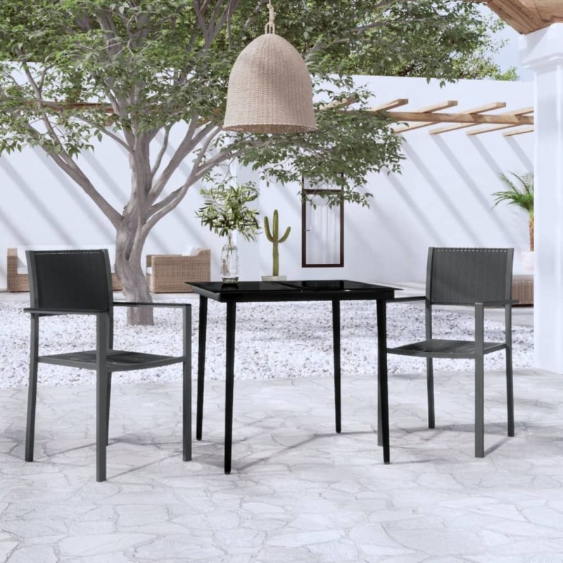 vidaXL 3-tlg. Garten-Essgruppe Schwarz vidaXL 3-tlg. Garten-Essgruppe Schwarz