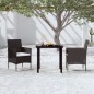 vidaXL 3-tlg. Garten-Essgruppe mit Kissen Schwarz vidaXL 3-tlg. Garten-Essgruppe mit Kissen Schwarz