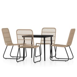 vidaXL 5-tlg. Garten-Essgruppe Eichen-Optik