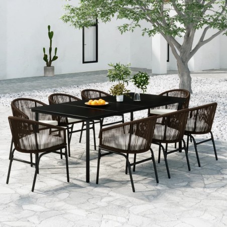 vidaXL 9-tlg. Garten-Essgruppe Braun