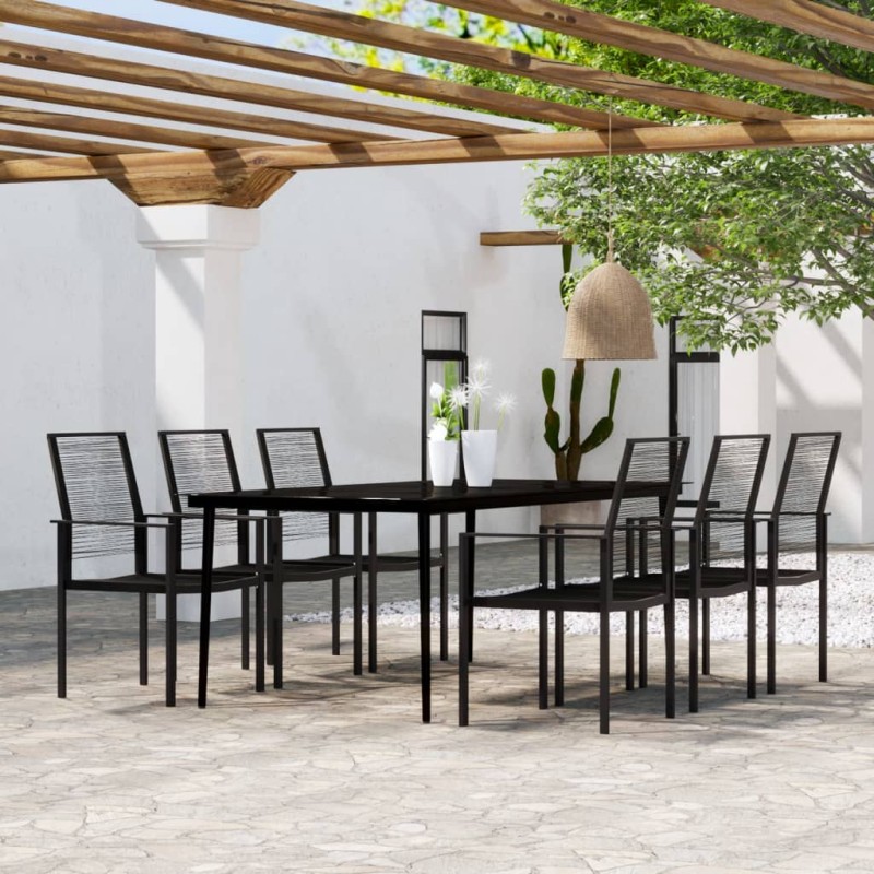 vidaXL 7-tlg. Garten-Essgruppe Schwarz vidaXL 7-tlg. Garten-Essgruppe Schwarz