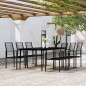 vidaXL 7-tlg. Garten-Essgruppe Schwarz vidaXL 7-tlg. Garten-Essgruppe Schwarz