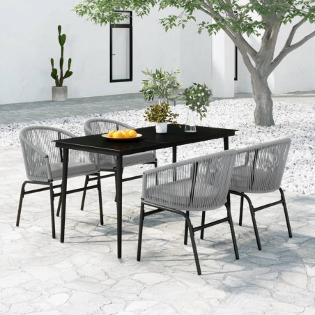 vidaXL 5-tlg. Garten-Essgruppe Grau