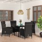vidaXL 5-tlg. Garten-Essgruppe mit Kissen Schwarz vidaXL 5-tlg. Garten-Essgruppe mit Kissen Schwarz