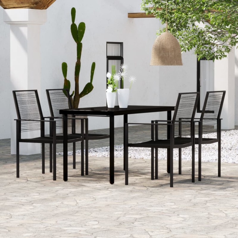 vidaXL 5-tlg. Garten-Essgruppe Schwarz vidaXL 5-tlg. Garten-Essgruppe Schwarz