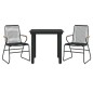 vidaXL 3-tlg. Garten-Essgruppe Schwarz PVC Rattan vidaXL 3-tlg. Garten-Essgruppe Schwarz PVC Rattan