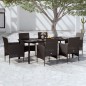 vidaXL 7-tlg. Garten-Essgruppe mit Kissen Schwarz vidaXL 7-tlg. Garten-Essgruppe mit Kissen Schwarz