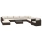 vidaXL 11-tlg. Garten-Lounge-Set mit Auflagen Poly Rattan Braun vidaXL 11-tlg. Garten-Lounge-Set mit Auflagen Poly Rattan Braun