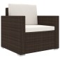 vidaXL 11-tlg. Garten-Lounge-Set mit Auflagen Poly Rattan Braun vidaXL 11-tlg. Garten-Lounge-Set mit Auflagen Poly Rattan Braun