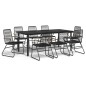 vidaXL 9-tlg. Garten-Essgruppe Schwarz PVC Rattan vidaXL 9-tlg. Garten-Essgruppe Schwarz PVC Rattan