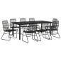 vidaXL 9-tlg. Garten-Essgruppe Schwarz PVC Rattan vidaXL 9-tlg. Garten-Essgruppe Schwarz PVC Rattan