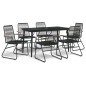vidaXL 7-tlg. Garten-Essgruppe Schwarz PVC-Rattan vidaXL 7-tlg. Garten-Essgruppe Schwarz PVC-Rattan
