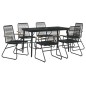 vidaXL 7-tlg. Garten-Essgruppe Schwarz PVC-Rattan vidaXL 7-tlg. Garten-Essgruppe Schwarz PVC-Rattan
