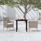 vidaXL 3-tlg. Garten-Essgruppe mit Kissen Beige und Schwarz vidaXL 3-tlg. Garten-Essgruppe mit Kissen Beige und Schwarz