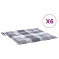 Gartenstuhl-Kissen 6 Stk. Grau Karomuster 40x40x3 cm Gartenstuhl-Kissen 6 Stk. Grau Karomuster 40x40x3 cm
