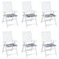 Gartenstuhl-Kissen 6 Stk. Grau Karomuster 40x40x3 cm Gartenstuhl-Kissen 6 Stk. Grau Karomuster 40x40x3 cm