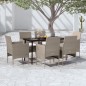 vidaXL 7-tlg. Garten-Essgruppe mit Kissen Beige und Schwarz vidaXL 7-tlg. Garten-Essgruppe mit Kissen Beige und Schwarz