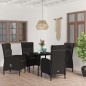 vidaXL 5-tlg. Garten-Essgruppe mit Kissen Schwarz vidaXL 5-tlg. Garten-Essgruppe mit Kissen Schwarz