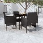 vidaXL 5-tlg. Garten-Essgruppe mit Kissen Schwarz vidaXL 5-tlg. Garten-Essgruppe mit Kissen Schwarz