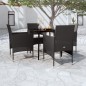 vidaXL 5-tlg. Garten-Essgruppe mit Kissen Schwarz vidaXL 5-tlg. Garten-Essgruppe mit Kissen Schwarz