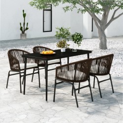 vidaXL 5-tlg. Garten-Essgruppe Braun