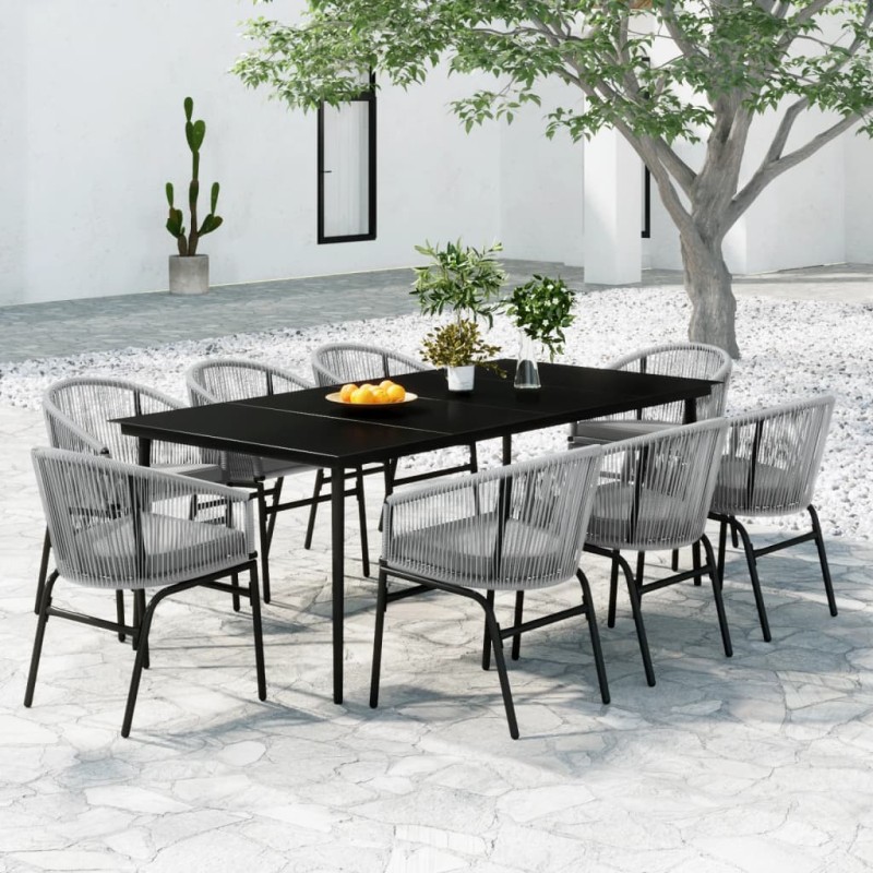 vidaXL 9-tlg. Garten-Essgruppe Grau vidaXL 9-tlg. Garten-Essgruppe Grau