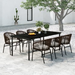 vidaXL 7-tlg. Garten-Essgruppe Braun