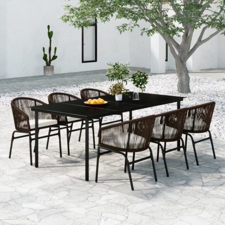 vidaXL 7-tlg. Garten-Essgruppe Braun