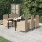 vidaXL 7-tlg. Garten-Essgruppe mit Auflagen Beige vidaXL 7-tlg. Garten-Essgruppe mit Auflagen Beige