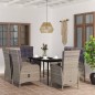 vidaXL 7-tlg. Garten-Essgruppe mit Kissen Grau und Schwarz vidaXL 7-tlg. Garten-Essgruppe mit Kissen Grau und Schwarz