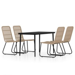 vidaXL 5-tlg. Garten-Essgruppe Eichen-Optik