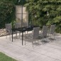 vidaXL 7-tlg. Garten-Essgruppe Grau und Schwarz vidaXL 7-tlg. Garten-Essgruppe Grau und Schwarz
