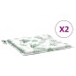 Stuhlkissen 2 Stk. Blattmuster 40x40x3 cm Stoff Stuhlkissen 2 Stk. Blattmuster 40x40x3 cm Stoff
