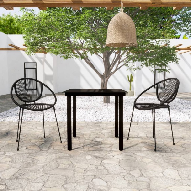 vidaXL 3-tlg. Garten-Essgruppe Schwarz vidaXL 3-tlg. Garten-Essgruppe Schwarz