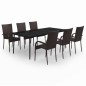 vidaXL 7-tlg. Garten-Essgruppe Braun und Schwarz vidaXL 7-tlg. Garten-Essgruppe Braun und Schwarz