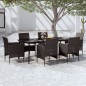 vidaXL 7-tlg. Garten-Essgruppe mit Kissen Schwarz vidaXL 7-tlg. Garten-Essgruppe mit Kissen Schwarz