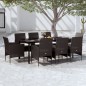 vidaXL 9-tlg. Garten-Essgruppe mit Kissen Schwarz vidaXL 9-tlg. Garten-Essgruppe mit Kissen Schwarz
