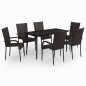 vidaXL 7-tlg. Garten-Essgruppe Braun und Schwarz vidaXL 7-tlg. Garten-Essgruppe Braun und Schwarz