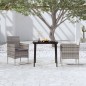 vidaXL 3-tlg. Garten-Essgruppe mit Kissen Grau und Schwarz vidaXL 3-tlg. Garten-Essgruppe mit Kissen Grau und Schwarz