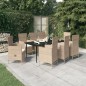 vidaXL 9-tlg. Garten-Essgruppe mit Auflagen Beige vidaXL 9-tlg. Garten-Essgruppe mit Auflagen Beige